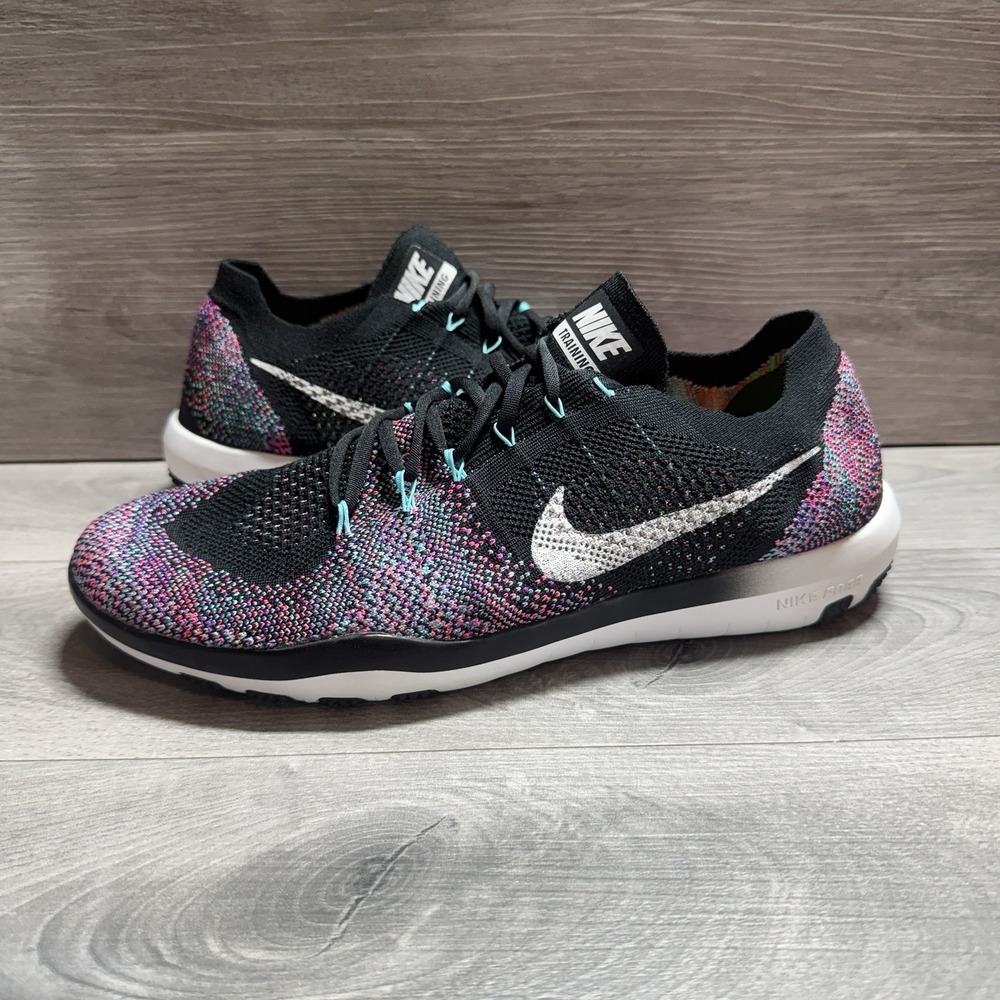 Nike Free Flyknit Focus 2 Athletic Shoe Womens Size 11 880630-002 Black EUC